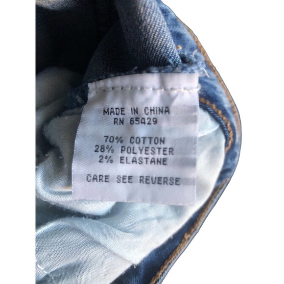 LUXE MODA Chic Embellished Denim Jeans Straight Size‎ 10 Beads Feather Med Wash - Picture 8 of 10